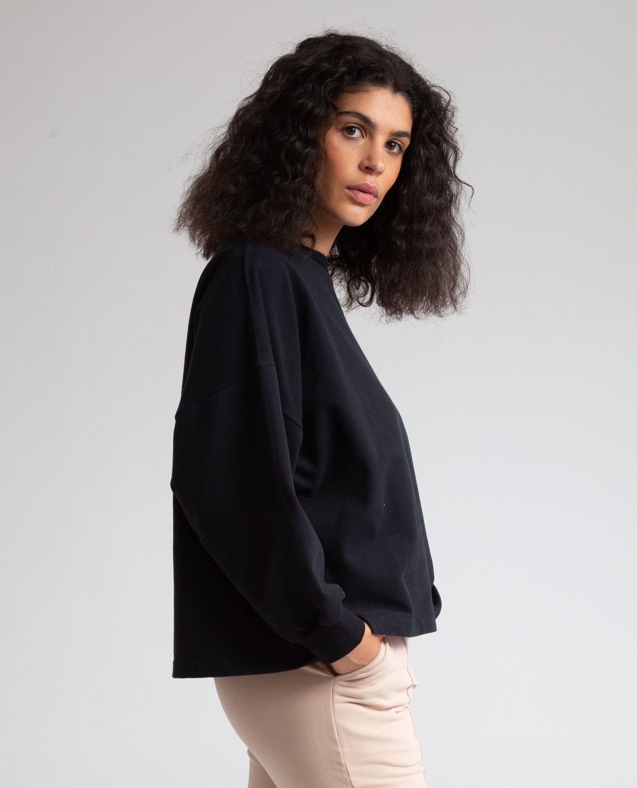 Serenity Organic Cotton Sweatshirt In Black