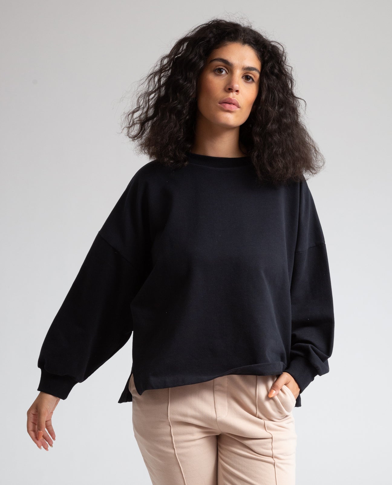 Serenity Organic Cotton Sweatshirt In Black