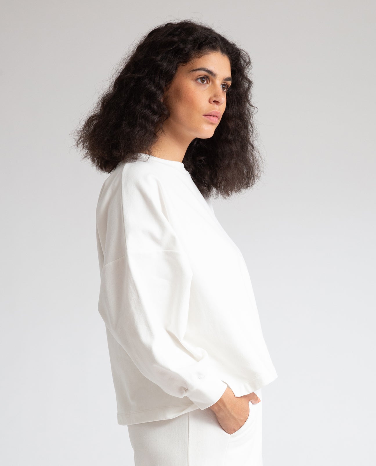 Serenity Organic Cotton Sweatshirt In Ivory