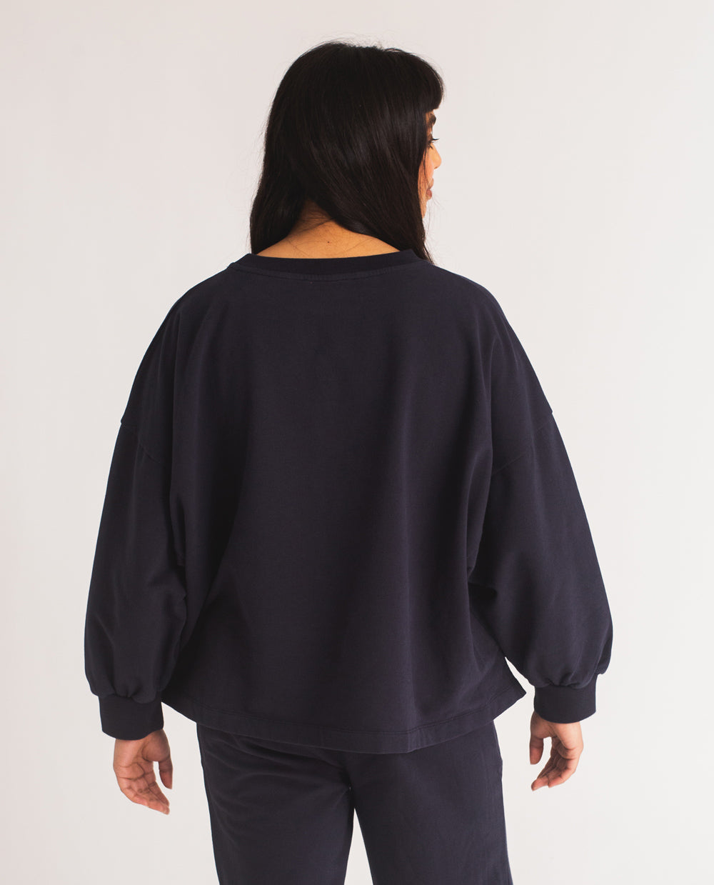 Serenity Organic Cotton Jumper In Navy