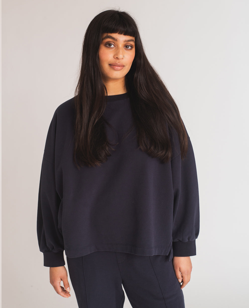 Serenity Organic Cotton Jumper In Navy