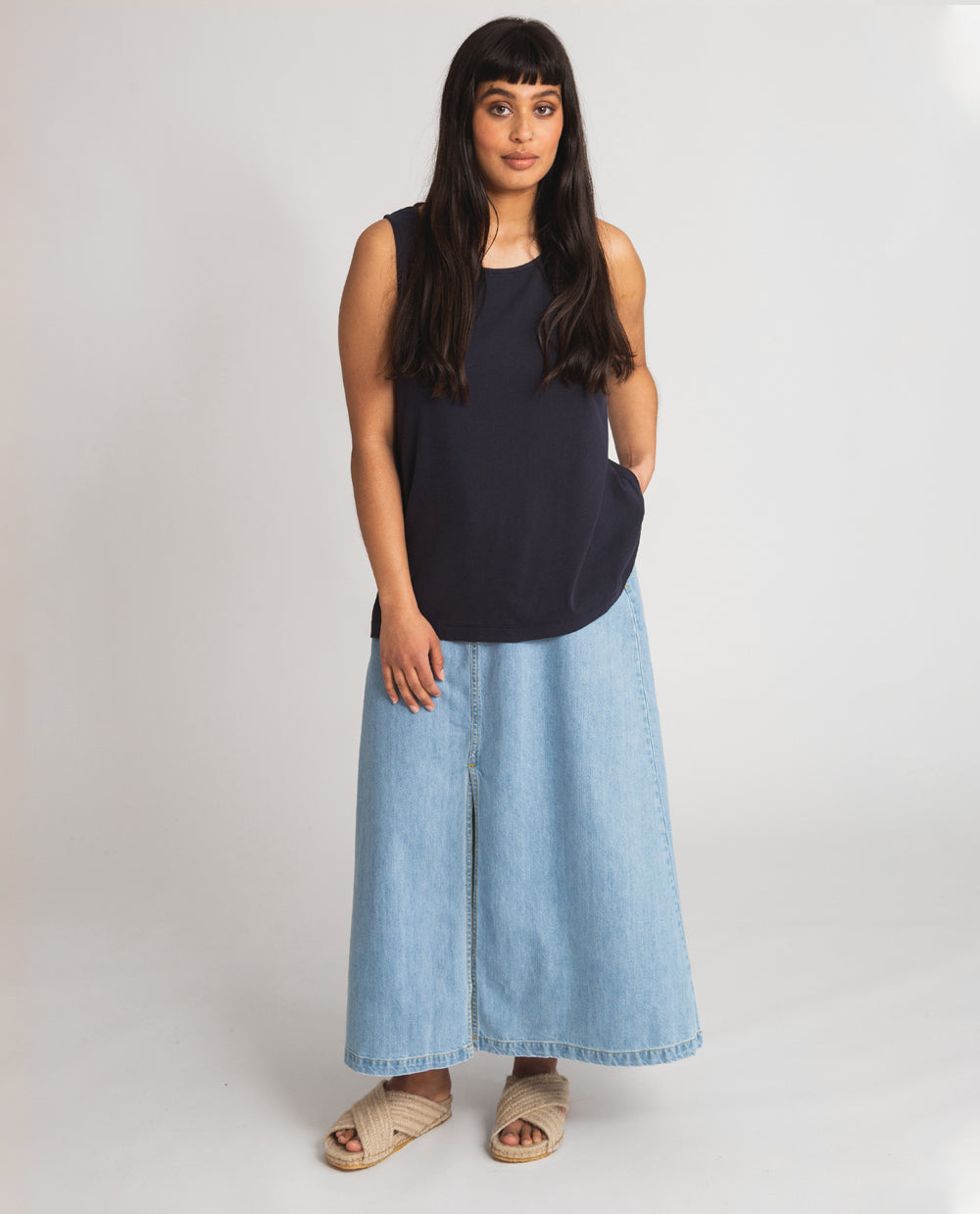 Shelby Denim Skirt In Light Denim