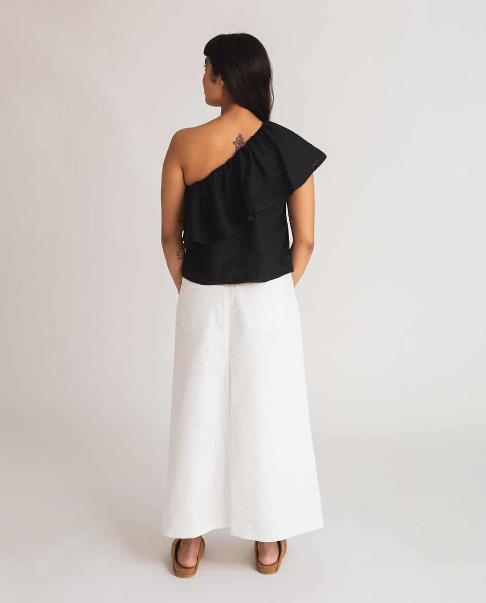 Shelby Denim Skirt In Off White