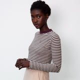 Shoba Organic Cotton Top In Charcoal & Plum