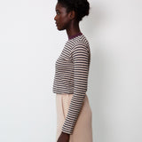 Shoba Organic Cotton Top In Charcoal & Plum