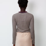 Shoba Organic Cotton Top In Charcoal & Plum