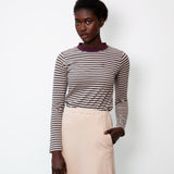 Shoba Organic Cotton Top In Charcoal & Plum