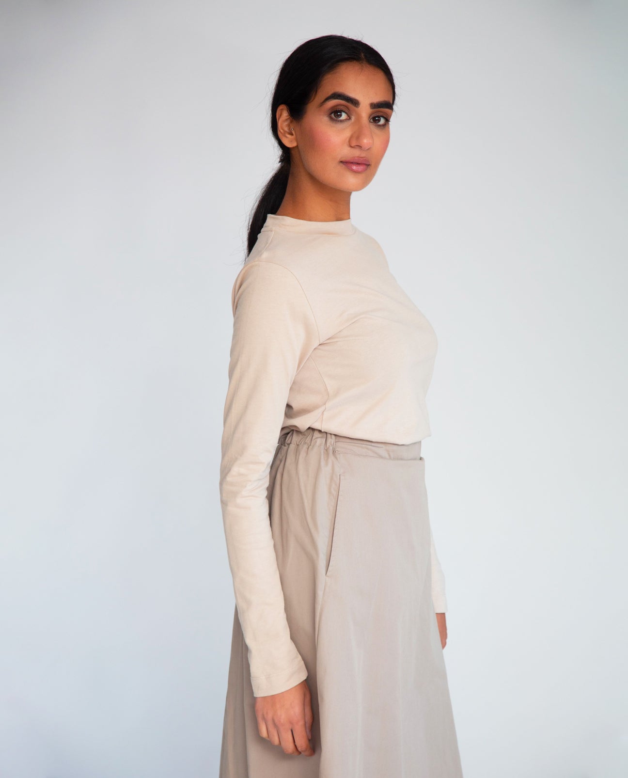 Shoba-Jane Organic Cotton Top In Sand