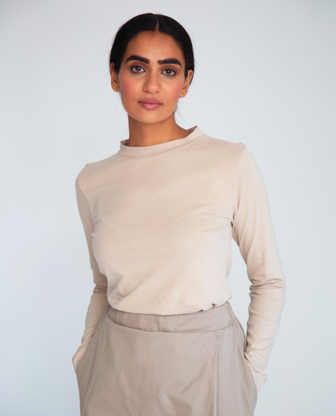 Shoba-Jane Organic Cotton Top In Sand