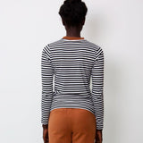 Shoba Organic Cotton Top In Black & Tan