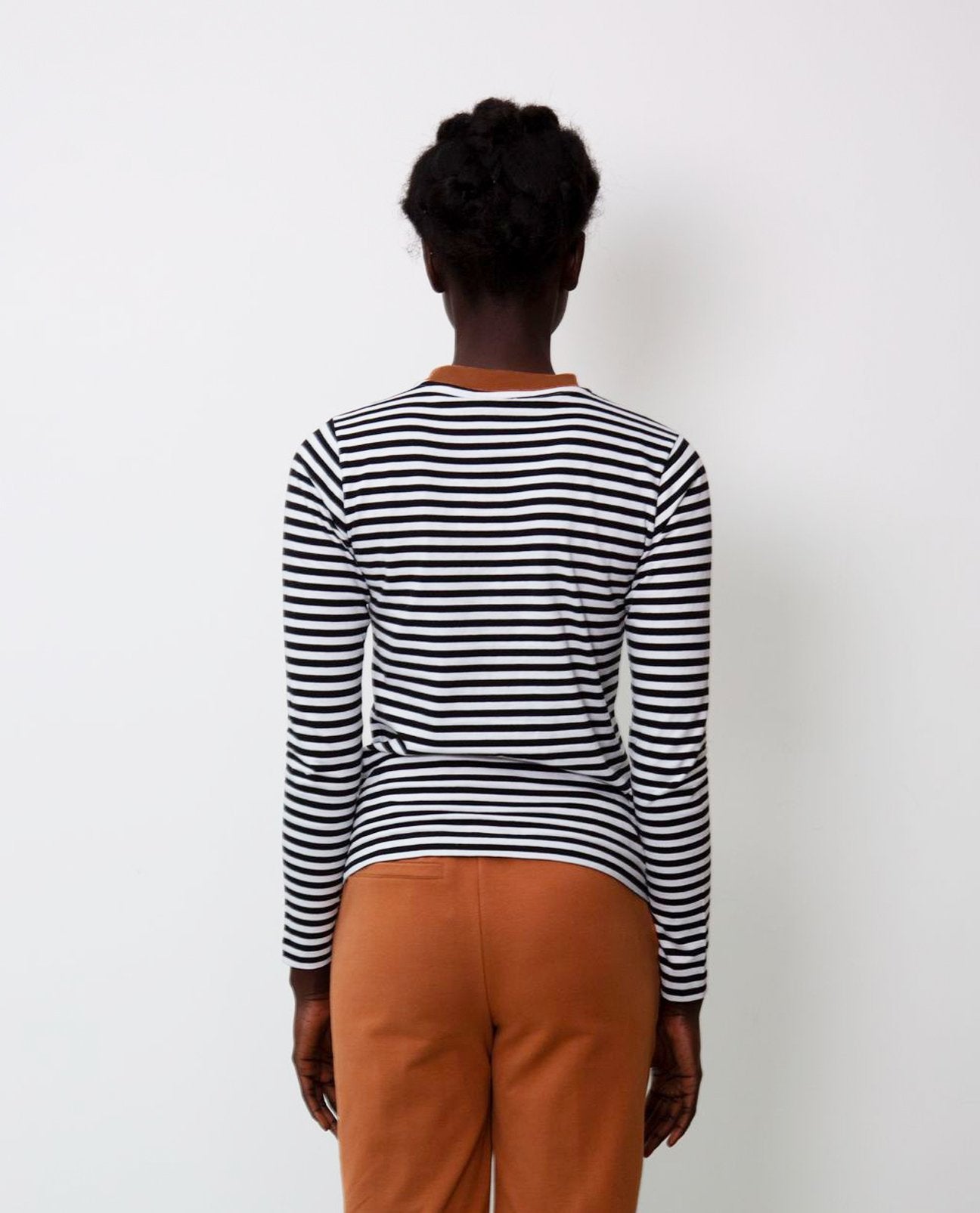 Shoba Organic Cotton Top In Black & Tan