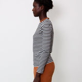 Shoba Organic Cotton Top In Black & Tan