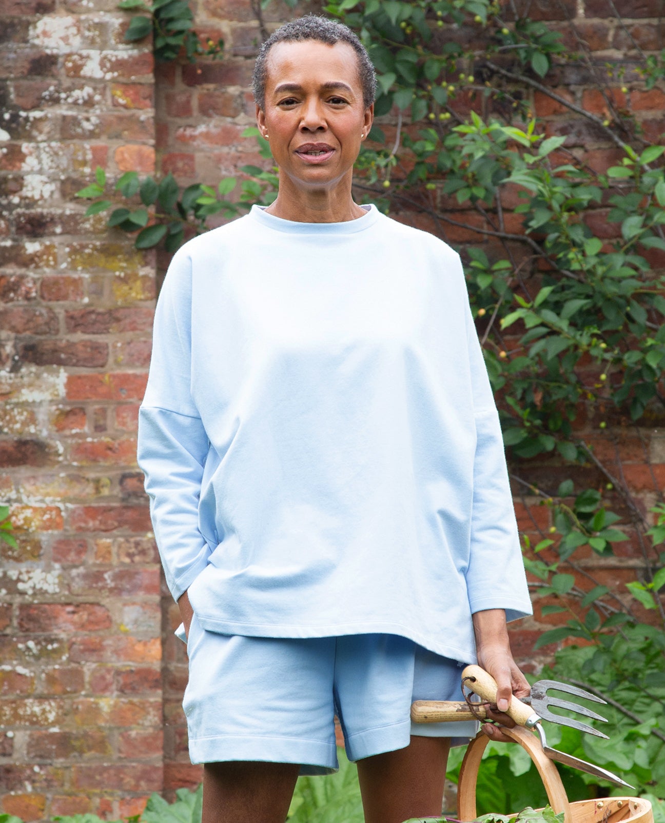 Soma Organic Cotton Sweatshirt In Pale Blue