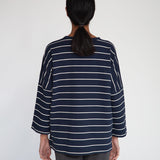 Soma-Sue Organic Cotton Top In Navy & Beige