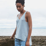 Stella Recycled Cotton Top In Pale Blue