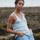 Stella Recycled Cotton Top In Pale Blue