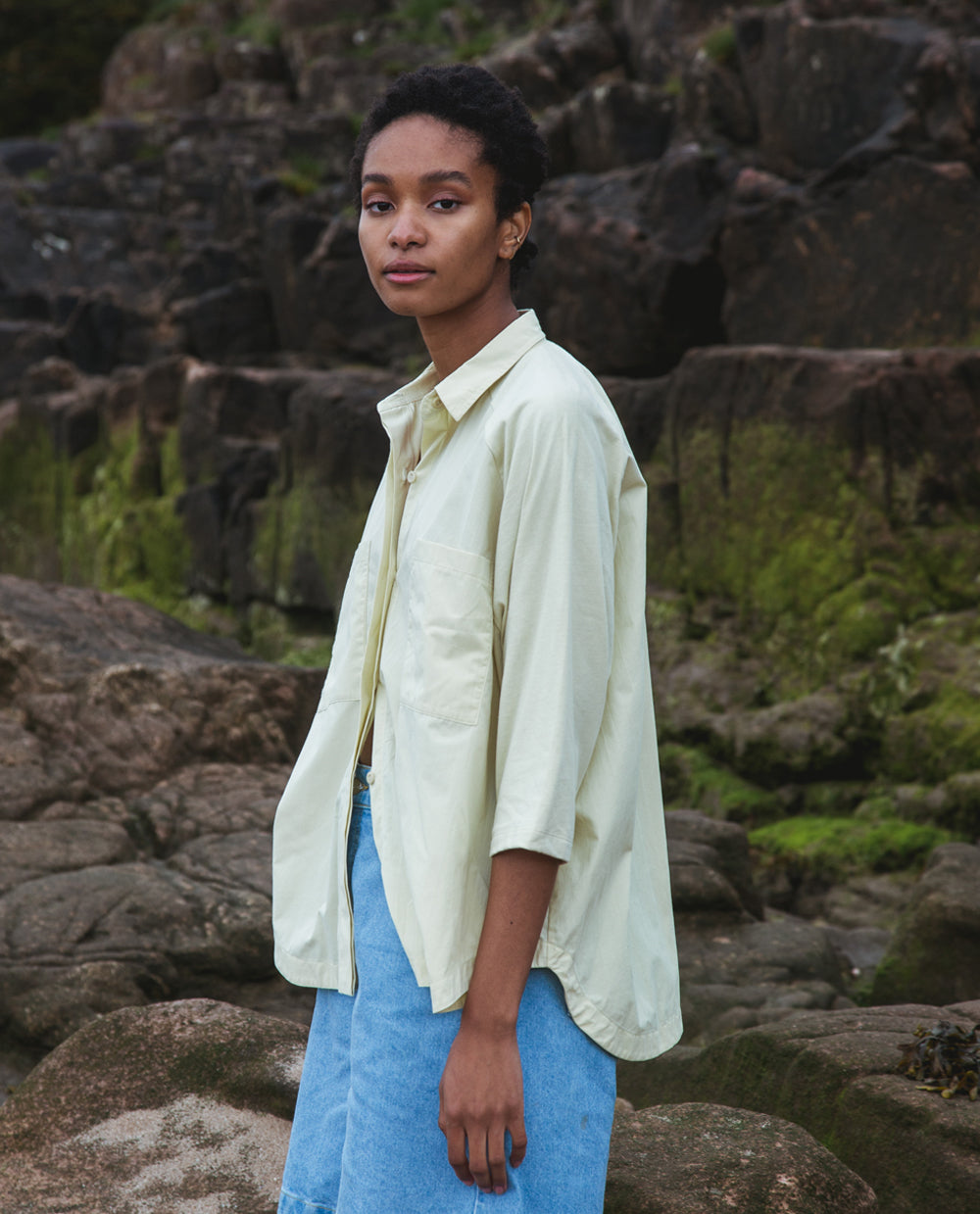 Stephanie Organic Cotton Shirt In Soft Green