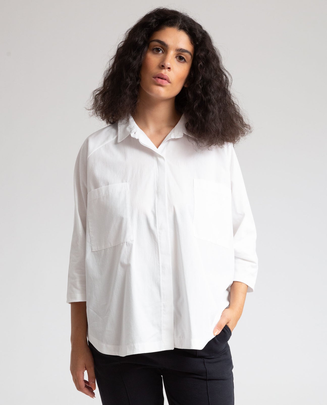 Stephanie Organic Cotton Shirt In Off White