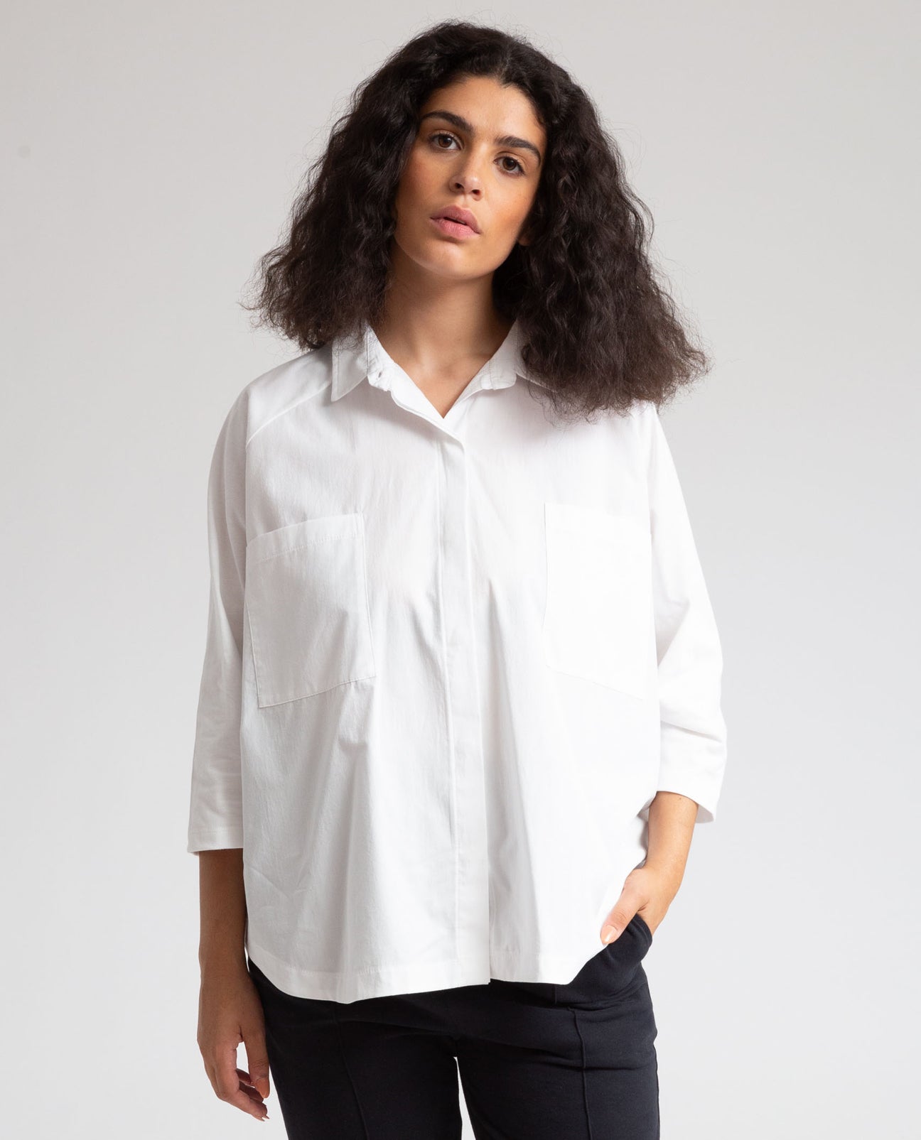 Stephanie Organic Cotton Shirt In White