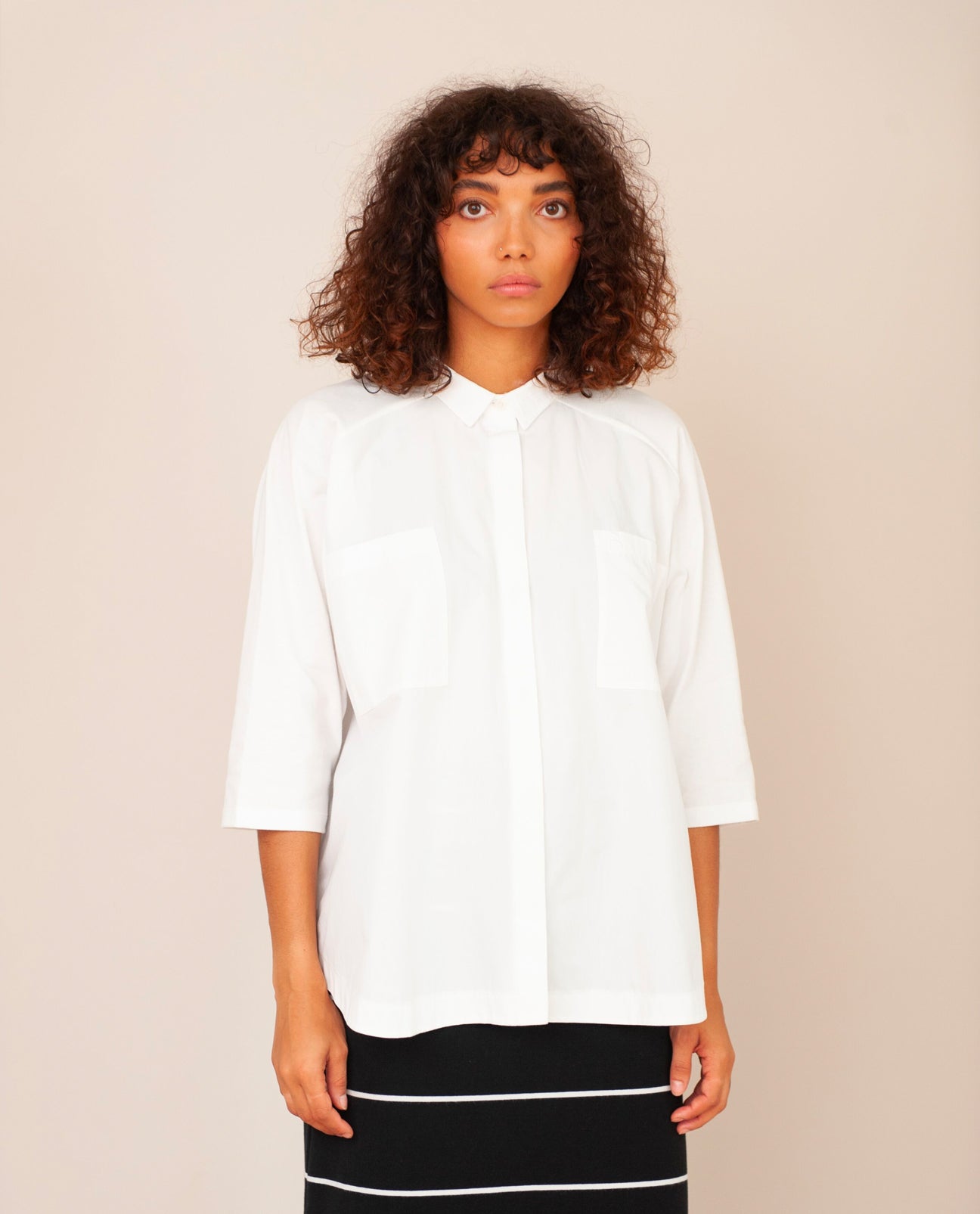 Stephanie Organic Cotton Shirt In Off White
