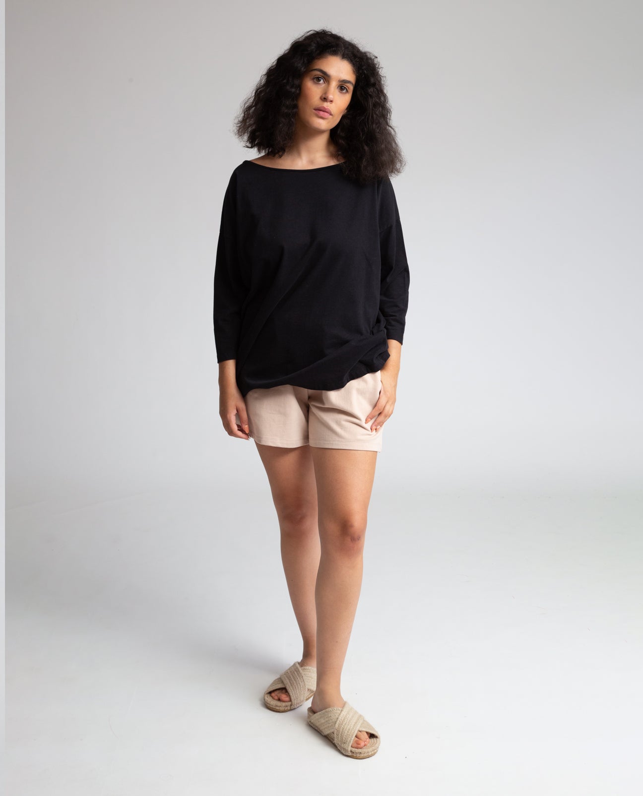 Sylvia Organic Cotton Shorts In Crepe