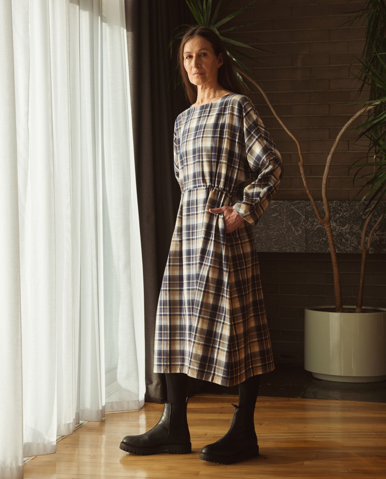 Talita-Tay Organic Cotton Dress In Tartan