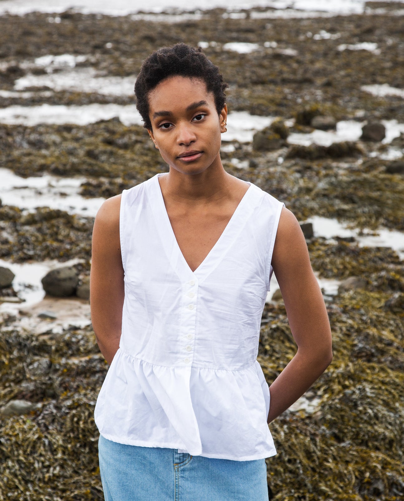 Tamsin Organic Cotton Blouse In White