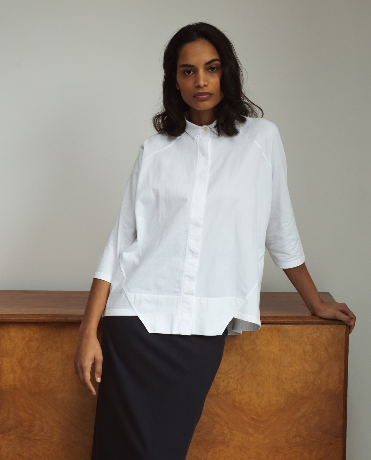 Terry Organic Cotton Shirt In Off White