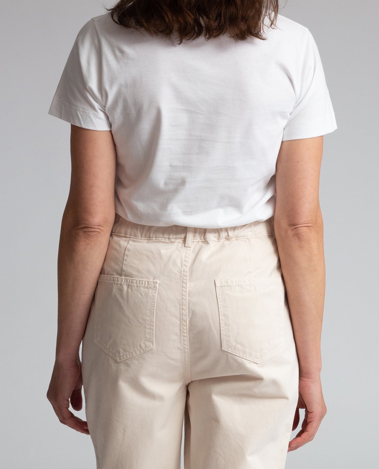 Tessa Organic Cotton Canvas Trouser in Ecru