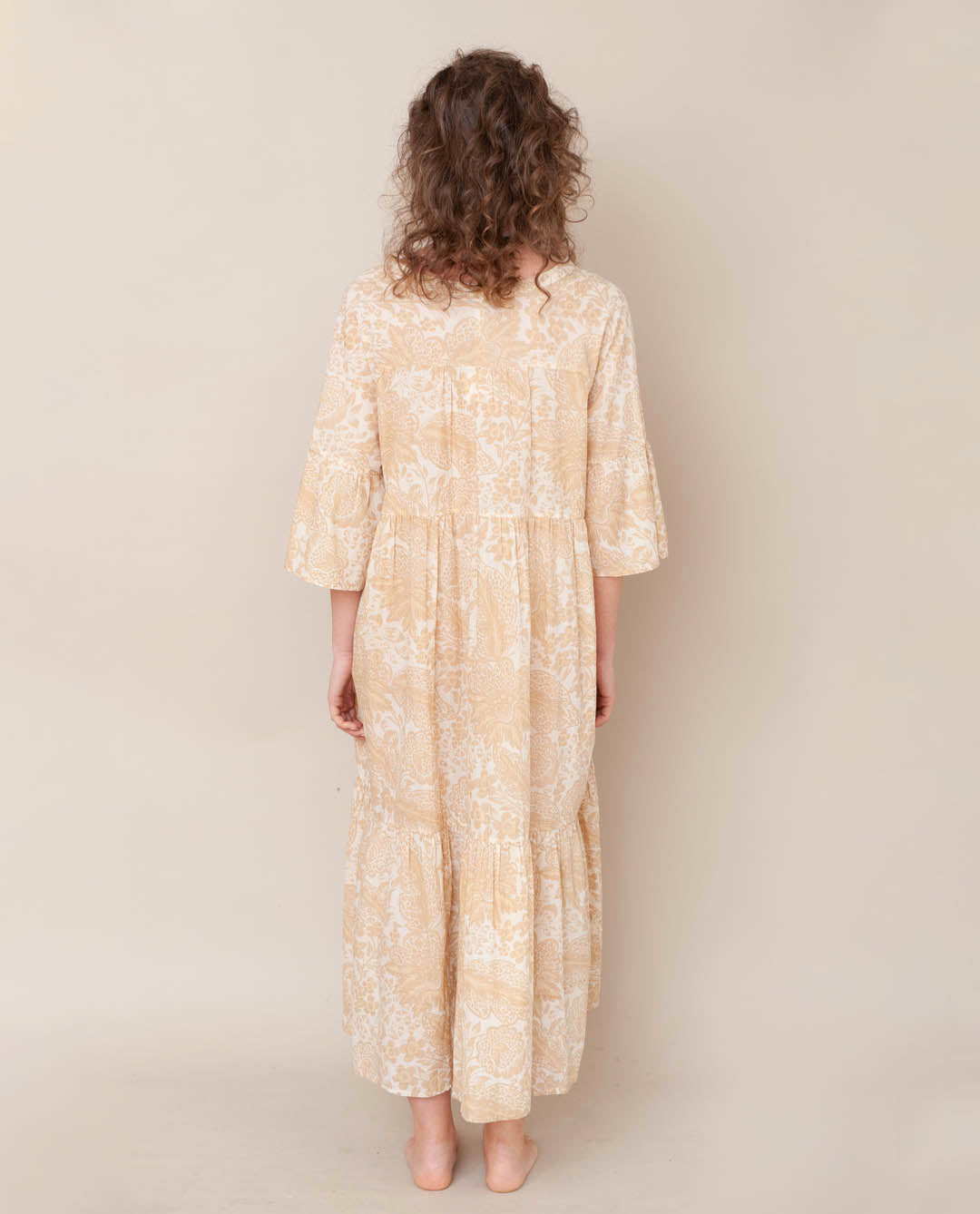 Tulsi Organic Cotton Dress In Cream Print