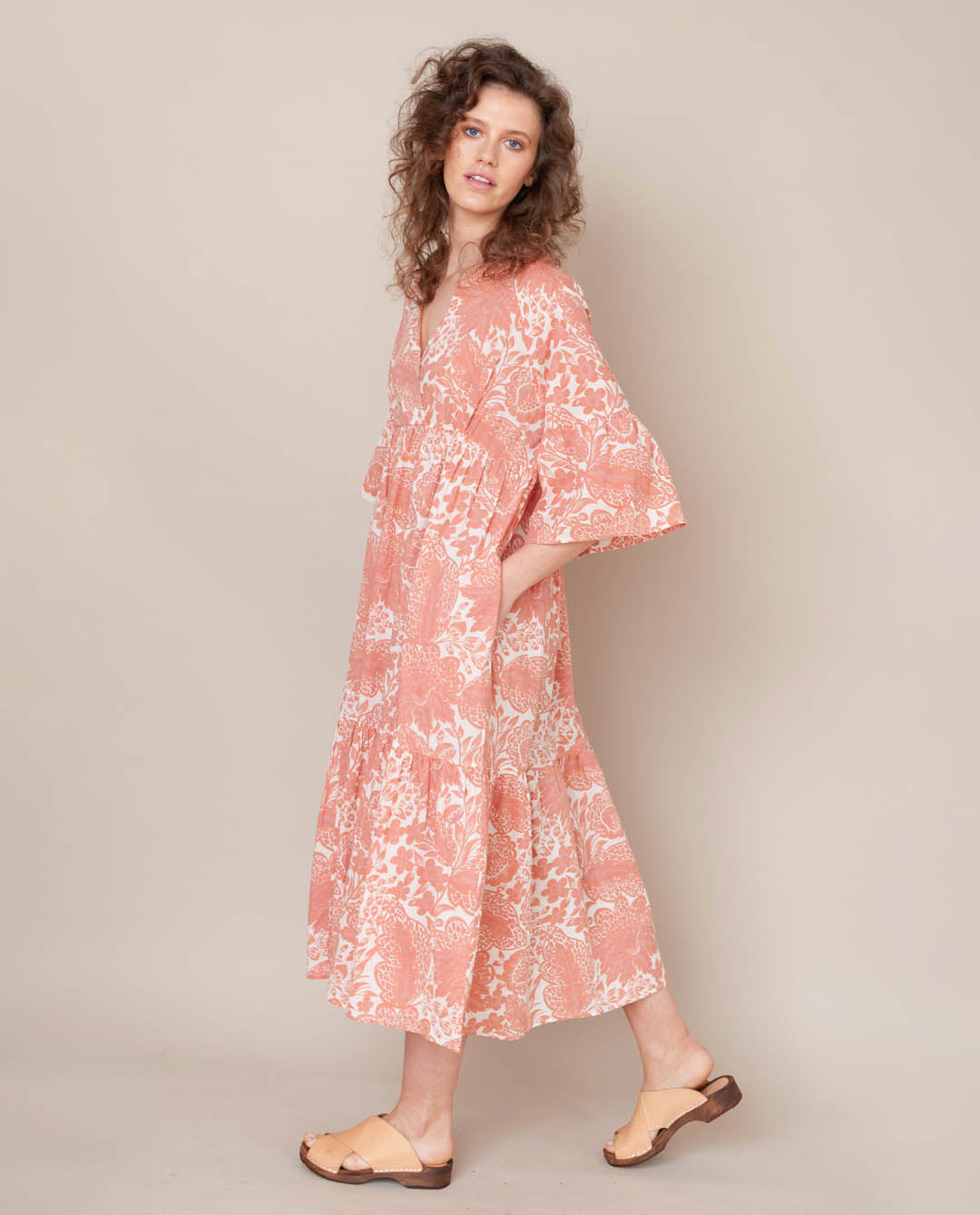 Tulsi Organic Cotton Dress In Pink Print