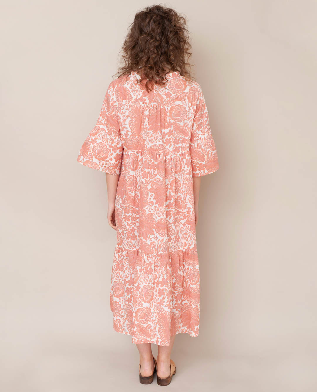 Tulsi Organic Cotton Dress In Pink Print