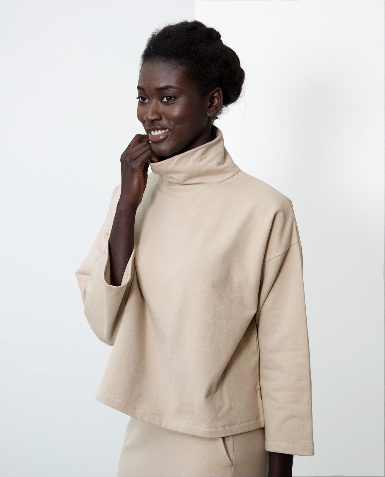 Ula Organic Cotton Top In Beige
