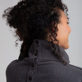 Ula Organic Cotton Top In Dark Grey Marl