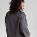 Ula Organic Cotton Top In Dark Grey Marl