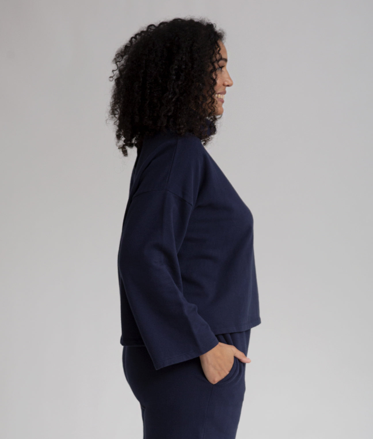 Ula Organic Cotton Top In Navy