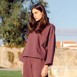 Ula Organic Cotton Top In Plum