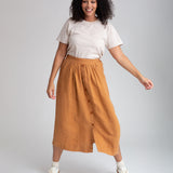 Ursa Linen Skirt In Almond