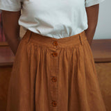 Ursa Linen Skirt In Almond