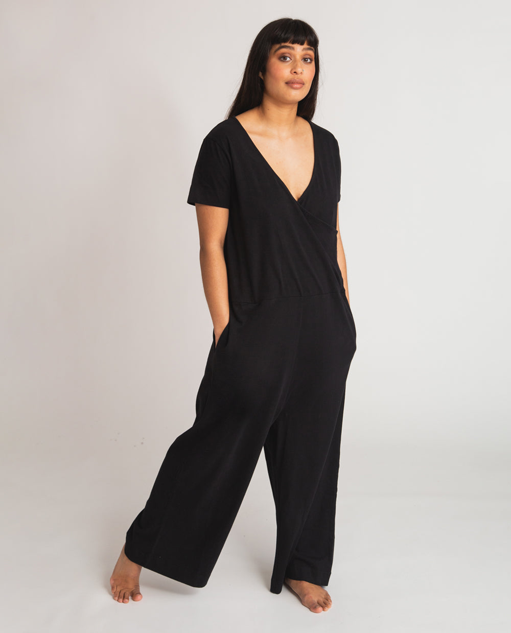Veronica Organic Cotton Jumpsuit In Black