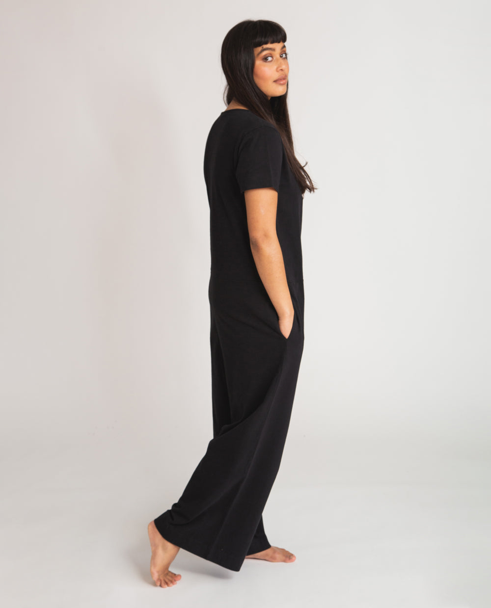 Veronica Organic Cotton Jumpsuit In Black