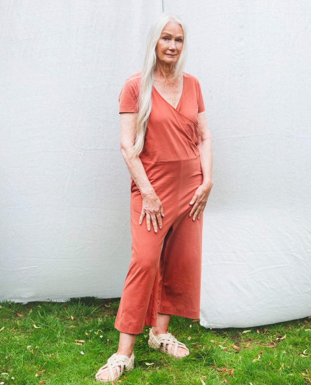 Veronica Organic Cotton Jumpsuit In Clay