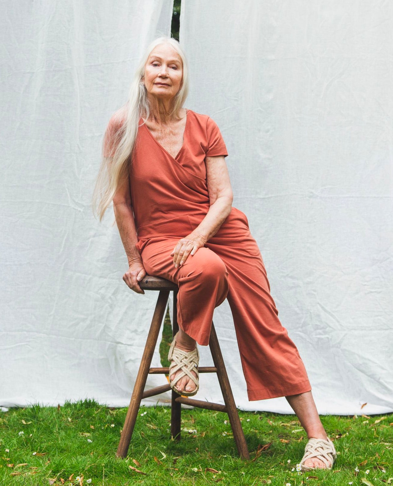 Veronica Organic Cotton Jumpsuit In Clay