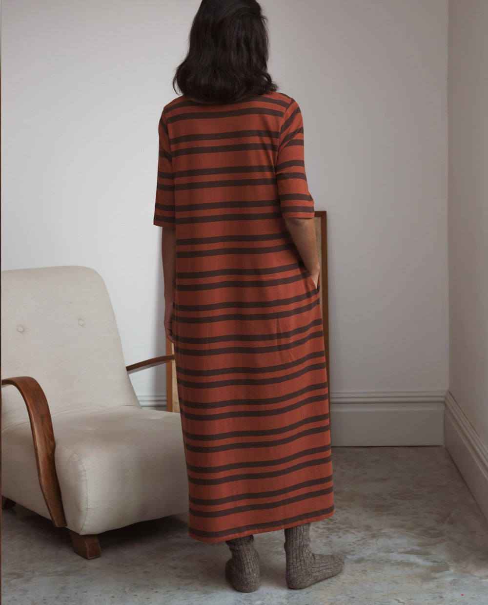 Victoria-Sue Organic Cotton Dress In Tortoiseshell & Chocolate