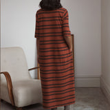 Victoria-Sue Organic Cotton Dress In Tortoiseshell & Chocolate