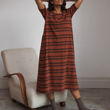 Victoria-Sue Organic Cotton Dress In Tortoiseshell & Chocolate