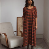 Victoria-Sue Organic Cotton Dress In Tortoiseshell & Chocolate