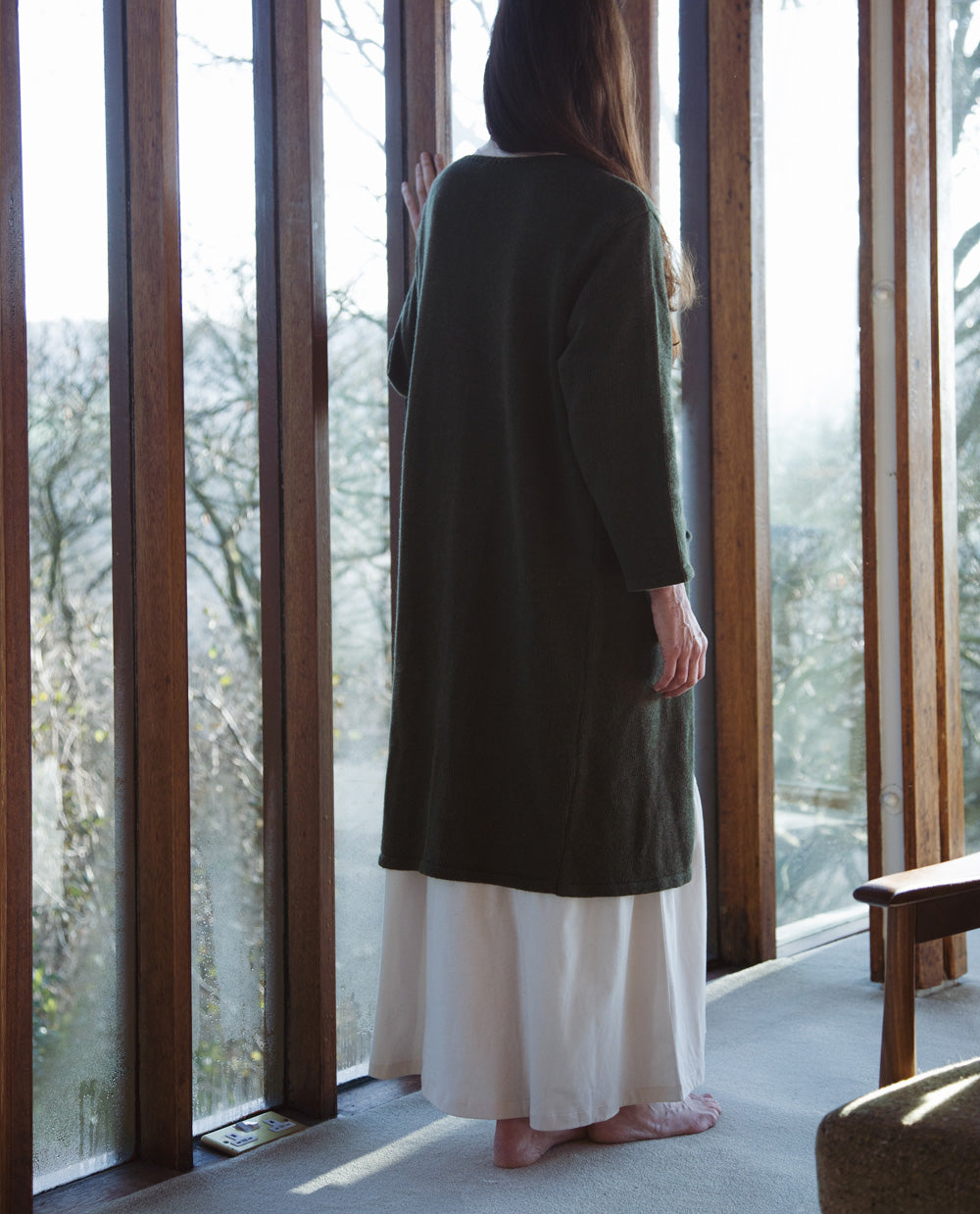 Whitney Alpaca And Recycled Wool Cardigan In Army