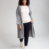 Whitney Alpaca And Recycled Wool Cardigan In Grey Marl