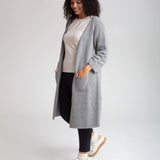 Whitney Alpaca And Recycled Wool Cardigan In Grey Marl